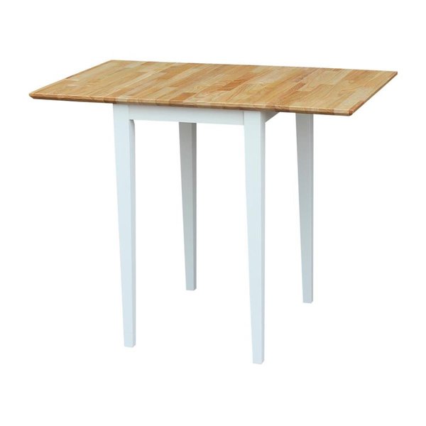 Fine-Line Small Drop Leaf Table - White & Natural FI2590273